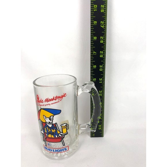 VTG 1987 Spuds Mackenzie on the Beach Bud Light Glass Beer Mug - Set of 2 - Picture 5 of 6